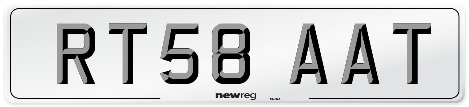 RT58 AAT Number Plate from New Reg